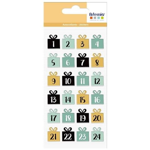 24 Adesivi Di Natale Gonfi - Numeri Dell'avvento - Foto 1