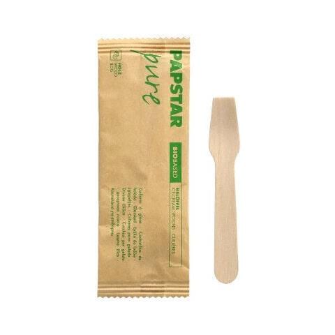 88451 cucchiaio monouso Cucchiaio per gelato usa e getta Legno Naturale 50 pz - Foto 1