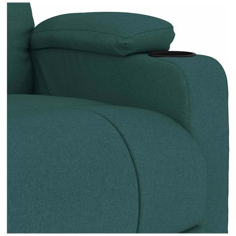 Poltrona Massaggiante Verde Scuro in Tessuto - Foto 8