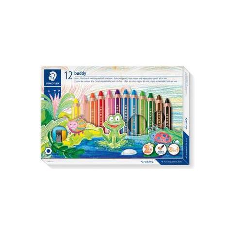 Noris Buddy 140 Pastello Colorato 12 Pezzo (i) Nero, Blu, Marrone, Verde, Magenta, Arancione, Rosso, Viola, Giallo - Foto 1