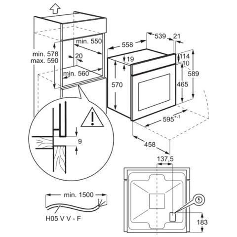 Forno Elettrico da Incasso Serie 300 EOH2H00BX Capacità 58 L Multifunzione Ventilato Potenza 2090 W Colore Inox - Foto 9