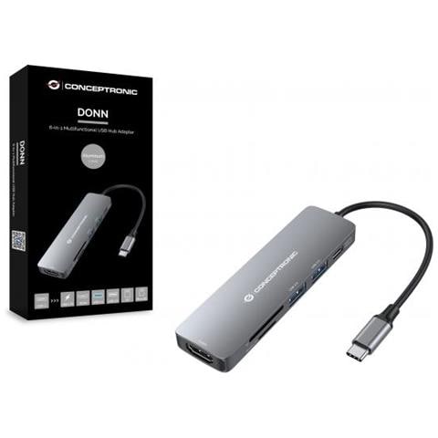 Donn11g Hub Di Interfaccia Usb 3.2 Gen 1 (3.1 Gen 1) Type-c 5000 Mbit /s Grigio - Foto 3