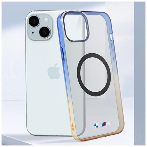Cover Magsafe Per Iphone 15 Plus Silicone Gel Design Sfumato, Blu - Foto 5