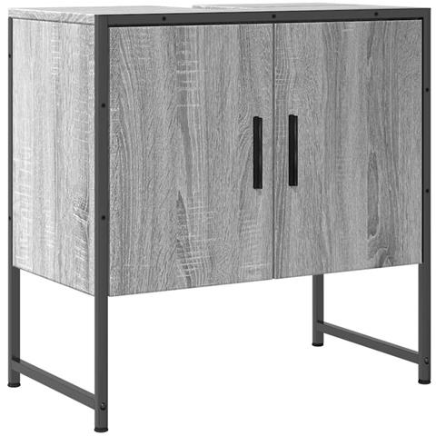 Mobile Lavabo Bagno Grigio Sonoma 60x33x60 Cm Legno Multistrato - Foto 1