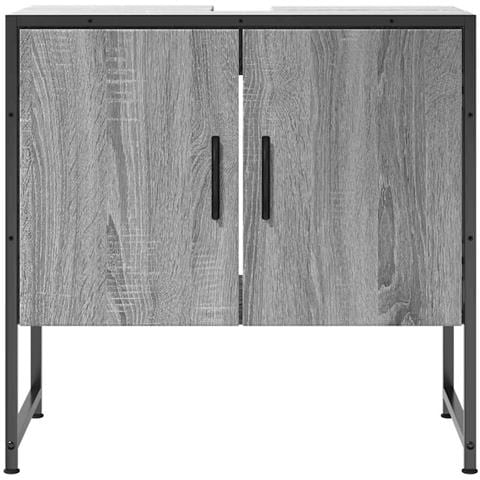 Mobile Lavabo Bagno Grigio Sonoma 60x33x60 Cm Legno Multistrato - Foto 10