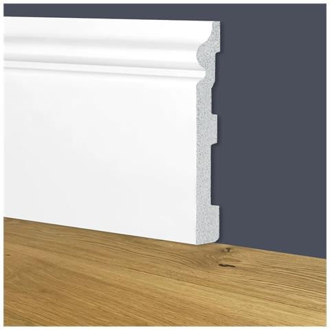 100ml Bancale Di Battiscopa Zoccolino Bianco Mod. Etnico 150x18x2000mm In Polimeri - Polistrutturato - Foto 1
