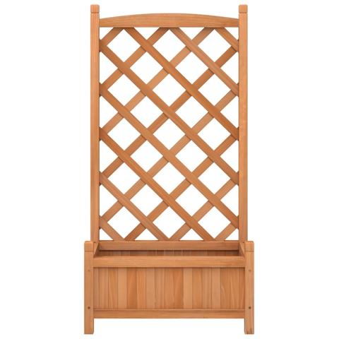 Fioriera con Traliccio Marrone in Legno Massello di Abete Dimensioni: 55 x 29,5 x 110 cm - Foto 2