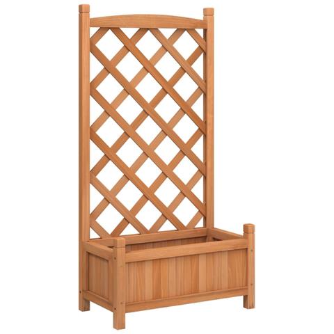 Fioriera con Traliccio Marrone in Legno Massello di Abete Dimensioni: 55 x 29,5 x 110 cm - Foto 1