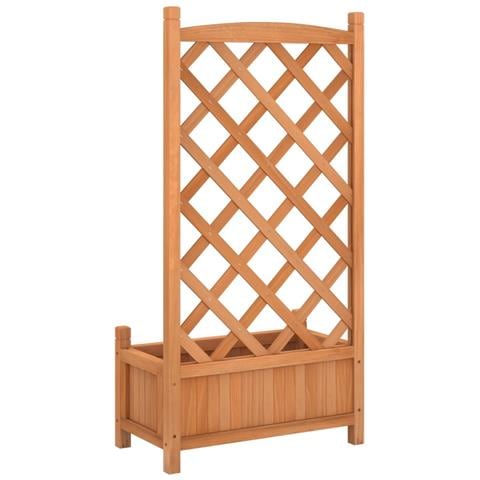 Fioriera con Traliccio Marrone in Legno Massello di Abete Dimensioni: 55 x 29,5 x 110 cm - Foto 7