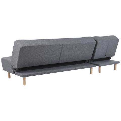 Divano Letto Angolare Modulare 4 Posti Alsten Tessuto Grigio Scuro Lato Destro - Foto 13