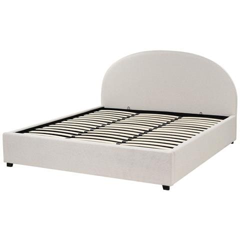 Letto Matrimoniale Contenitore Tessuto Beige Chiaro 180 X 200 Cm Vaucluse - Foto 2