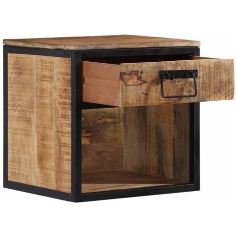Comodino 40x35x40 Cm In Legno Massello Di Mango - Foto 2