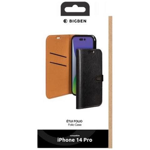 Custodia Per Iphone 14 Pro Folio Wallet Con Linguetta Magnetica, Nero - Foto 2