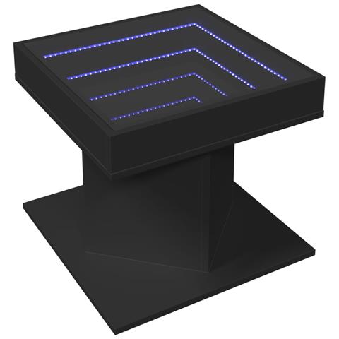 Tavolino Salotto Con Led Nero 50x50x45 Cm Legno Multistrato - Foto 3
