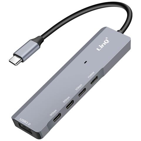 Hub Usb-c Otg A 3x Usb-c 5gbps + Usb 3.0 + Usb-c Power Delivery 60w, Nero - Foto 1