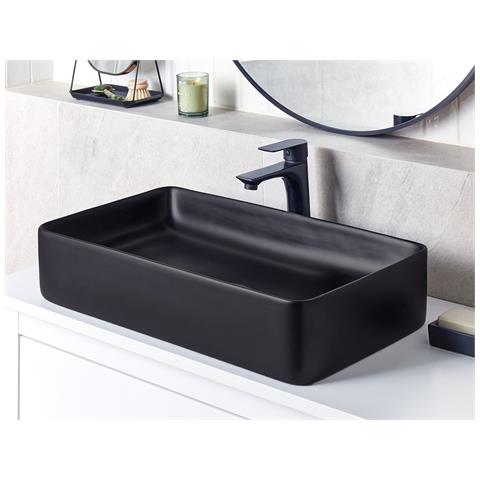 Lavabo Bagno Ceramica Nero 61 X 35 Cm Ulua - Foto 1
