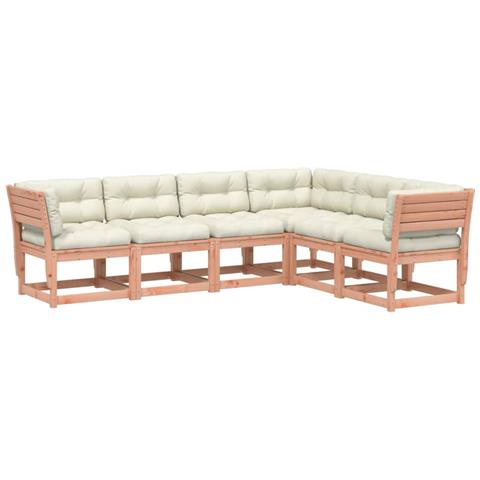 Set Divani Giardino 6 pz con Cuscini Legno Massello di Douglas - Foto 1