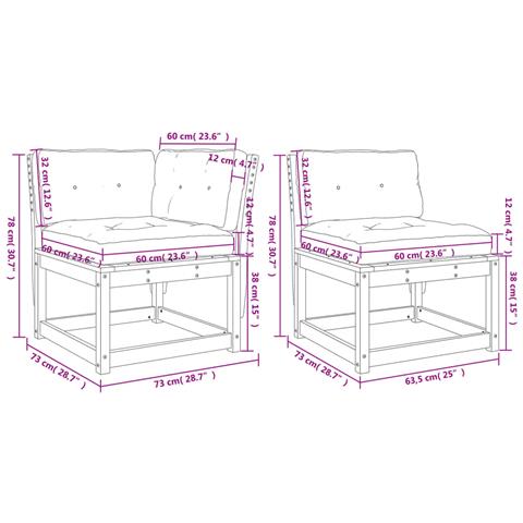 Set Divani Giardino 6 pz con Cuscini Legno Massello di Douglas - Foto 9