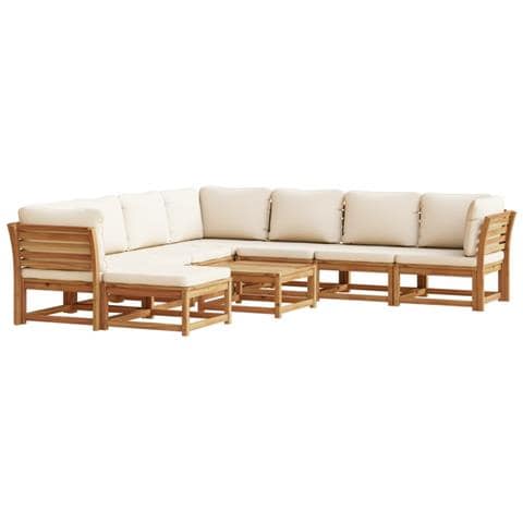 Set Salotto Giardino 9 Pz Con Cuscini Legno Massello Di Acacia - Foto 2