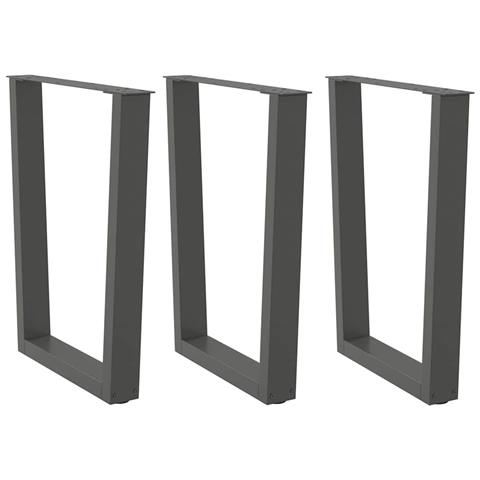 Gambe Tavolo Pranzo A V 3 Pz Antracite 70x(72-73,3)cm Acciaio - Foto 1
