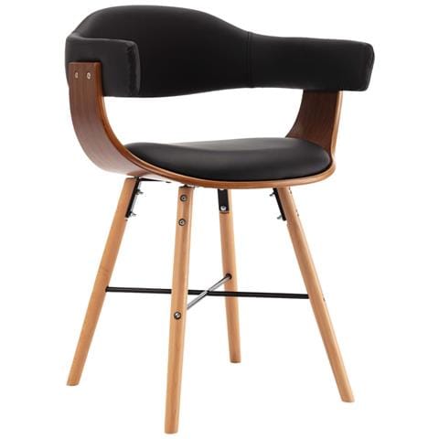 Sedie Da Pranzo 4 Pz Nere In Similpelle E Legno Curvato - Foto 1