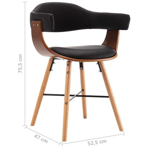 Sedie Da Pranzo 4 Pz Nere In Similpelle E Legno Curvato - Foto 8