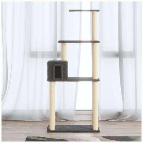Lusso Casadino - Albero Per Gatti Con Tiragraffi In Sisal Grigio Scuro 147 Cm - Foto 8