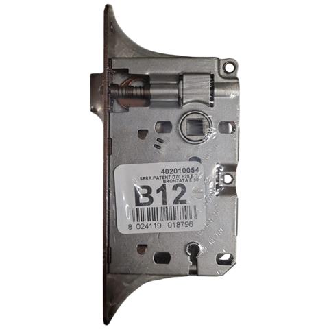 Serratura Da Infilare Per Porte Interne (b12) Patent Piccola D70 F20 E50 Con Bordi Tondi - Bronzata - Foto 2