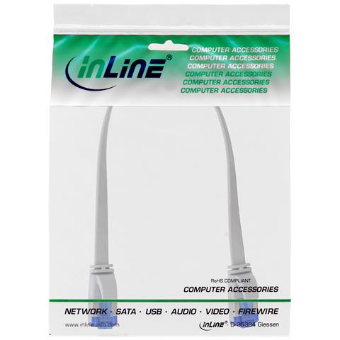 Patch Cable flat, U /FTP, Cat. 6A, TPE senza alogeni, bianco, 0,25m - Foto 3