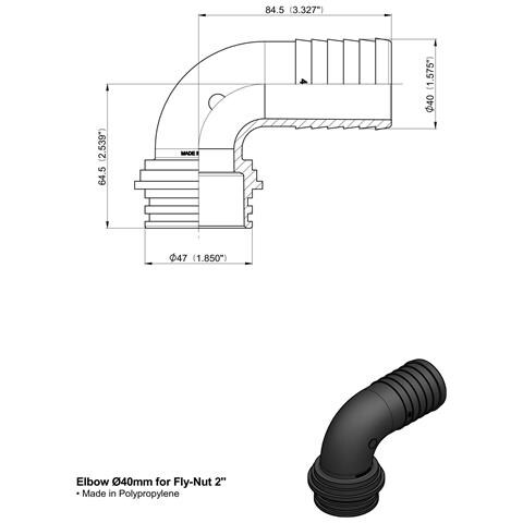 Raccordo Portagomma Arag 90° Per Girello Diametro 40mm Confezione Da 10 Pezzi - Foto 2