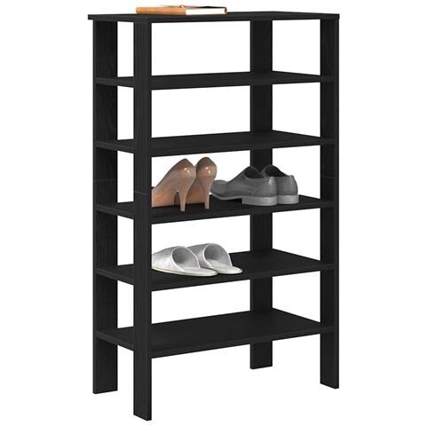 Scarpiera Nera 61x32x105 cm in Truciolato - Foto 2