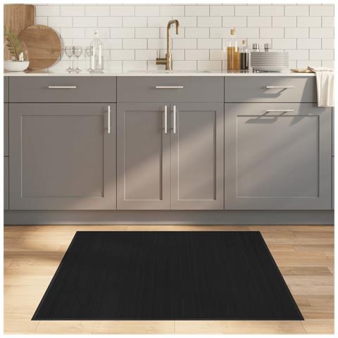 Tappeto Quadrato Nero 100x100 cm in Bambù - Foto 2