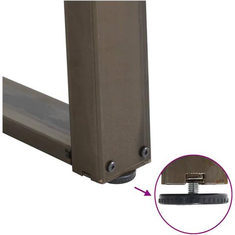 Gambe per tavolo consolle a forma di U 2 pz in acciaio naturale 28x(72-73) cm - Foto 9