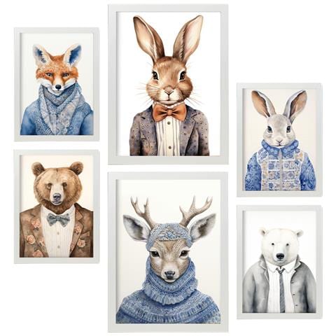 Set Di 6 Stampe Abiti In Set Per Bambini, Dipinti Decorativi Estetici Per Il Tuo Soggiorno, Camera Da Letto, Casa A3 & A4 Cornice Bianca - Foto 1
