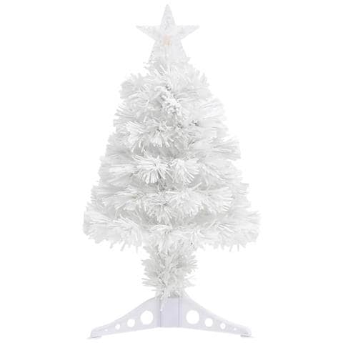 Albero Natale Preilluminato Bianco 64 Cm In Fibra Ottica - Foto 1