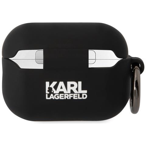 Airpods Pro 2 Custodia In Silicone Karl Head Protezione 3d Antiurto Di Lusso, Nero - Foto 4