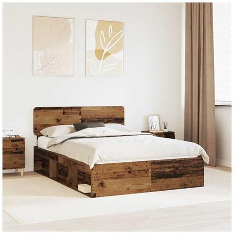 Struttura del letto Legno vecchio 150 x 200 cm Pino massello - Foto 2