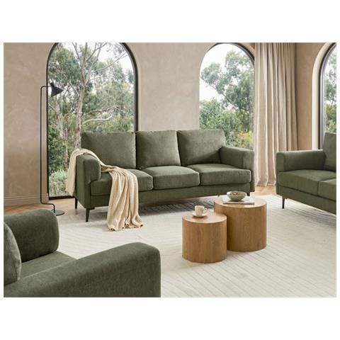 Divano 3 Posti Lousto Tessuto Verde - Foto 1