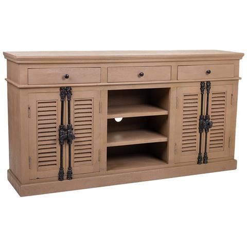 Credenza In Legno E Metallo Marrone 173x41x89h - Foto 1