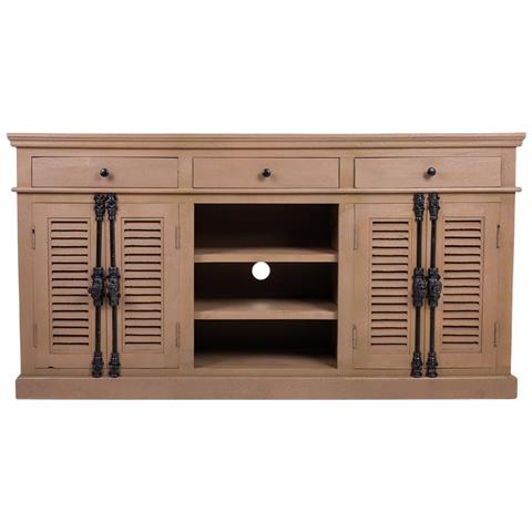 Credenza In Legno E Metallo Marrone 173x41x89h - Foto 2