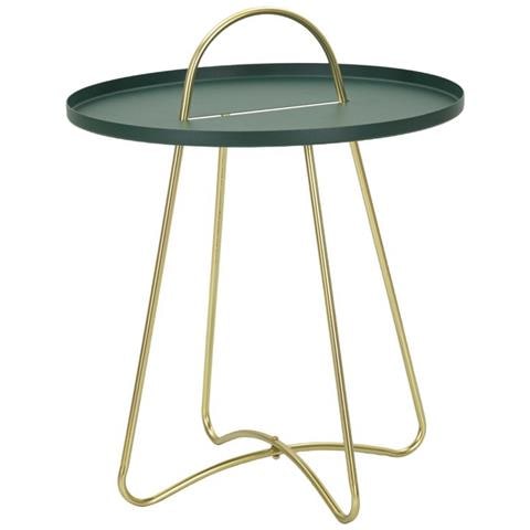Tavolino Vkh525-verde-metallo-45x45x59 Cm - Foto 1
