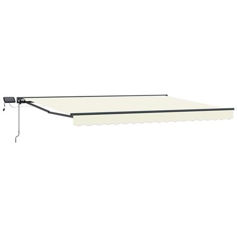 Cornice per Tenda Manuale con LED Crema e Antracite 4 x 2 m - Foto 1