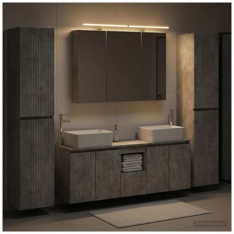 Set di mobili per il bagno 6 pcs Grigio Cemento - Foto 2