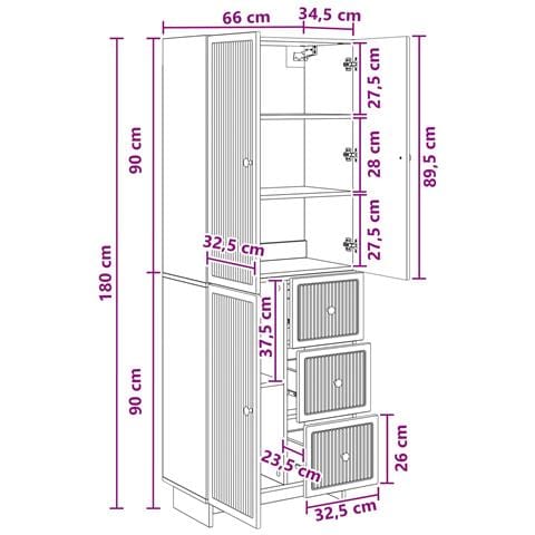 Set di armadi 2 pcs 66 x 34,5 x 90 cm Legno ingegnerizzato - Foto 8