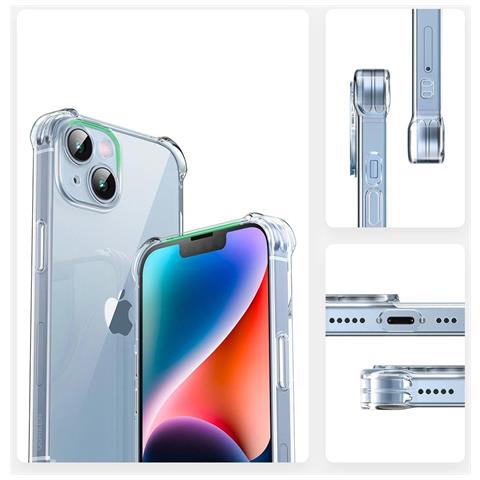 Custodia Gel In Silicone Con Angoli Rinforzati Bright Cushion Per Iphone 14 Plus, Trasparente (lp602) - Foto 2