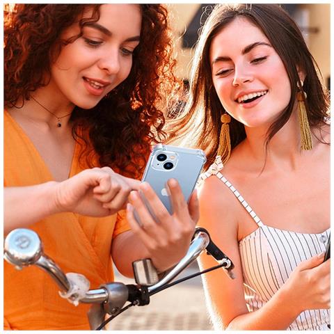 Custodia Gel In Silicone Con Angoli Rinforzati Bright Cushion Per Iphone 14 Plus, Trasparente (lp602) - Foto 3