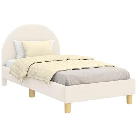 Struttura letto bambini con testata Crema 80 x 160 cm Bouclé - Foto 1