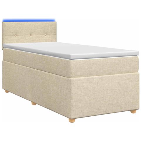 Letto box spring con materasso Crema 100 x 200 cm Tessuto - Foto 1