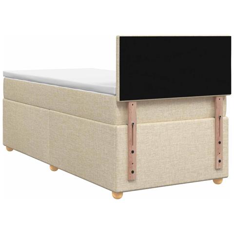 Letto box spring con materasso Crema 100 x 200 cm Tessuto - Foto 9