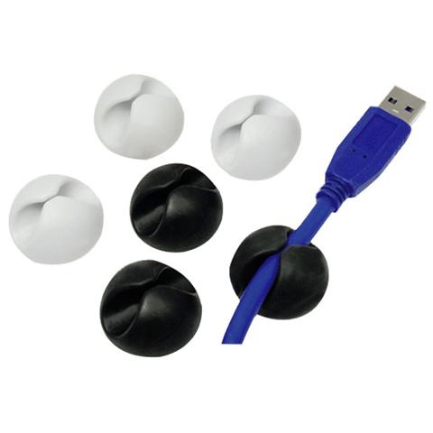 ISWT-CL-5WH - Set Fermacavo Adesivi da Scrivania Bianco - Foto 2